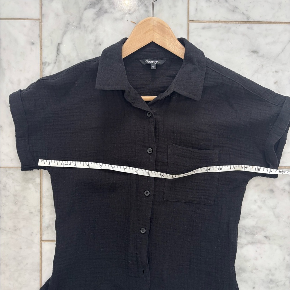 George black cotton gauze short sleeve button-up shirt | XS - Picture 4 of 6